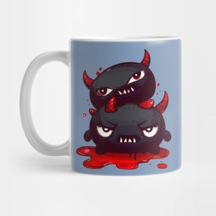 Cute little evil blood black monsters Halloween Mug